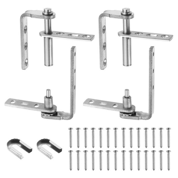 2Set Saloon Door Hinges, Double Swinging Door Hinge 22lbs for 16mm Plate, Silver