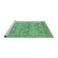 thumbnail image 2 of Ahgly Company Machine Washable Indoor Round Oriental Turquoise Blue Traditional Area Rugs, 7' Round, 2 of 4