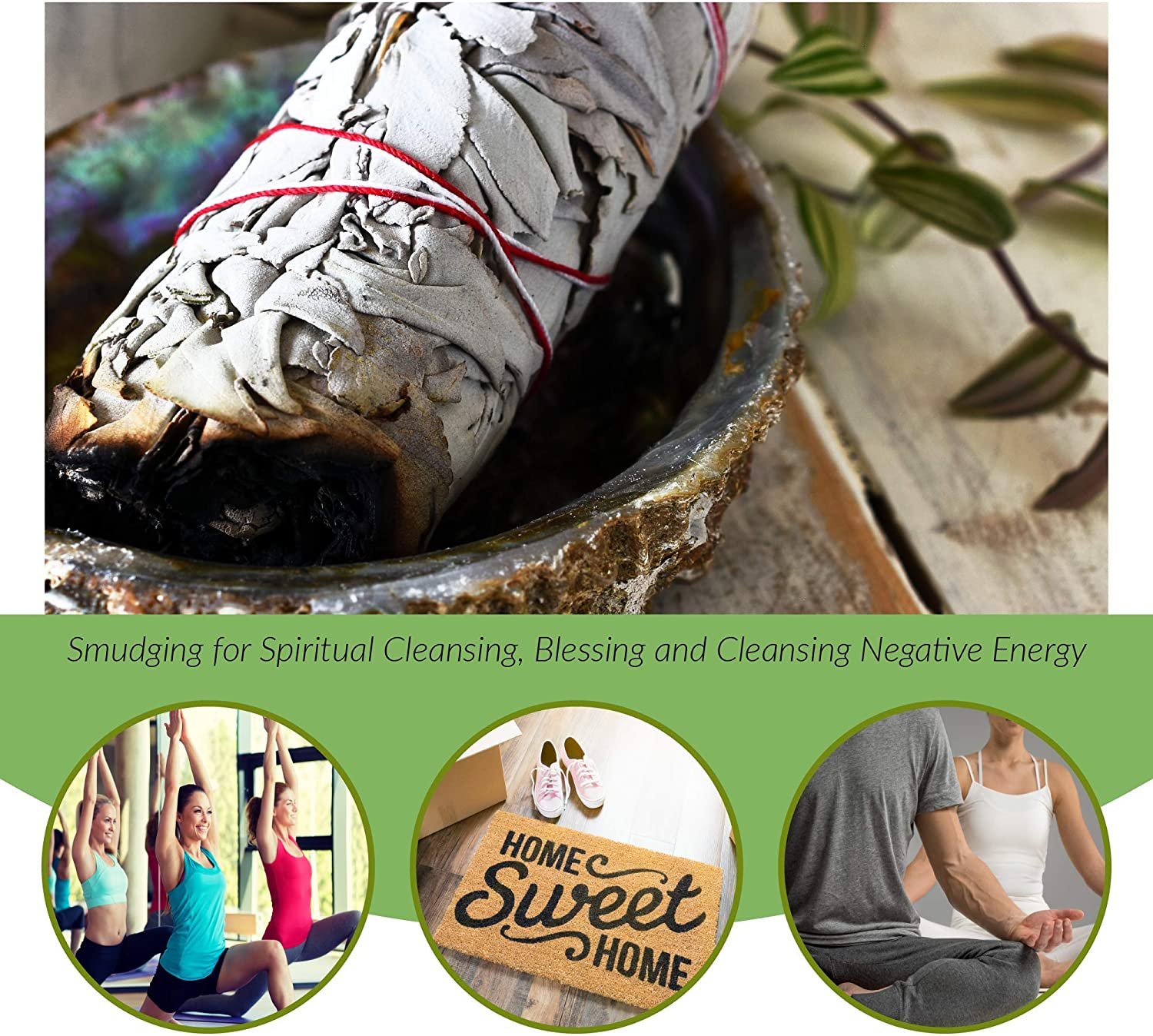 Smudge Kit White Sage Cedar Flower Sage Yerba Santa Palo Santo Home Cleansing