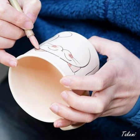 Arita yaki (Ware) Japanese Cat Mug, Set of 2, 10 fl oz (300 ml), Handmade Ceramic Mug, Made in Japan, Comfort Grip Handle, For Coffee and Green Tea or Soup, Matcha Tea, Gift Box, Cat Lover Gift