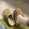 thumbnail image 2 of Pantoufles Fermées pour Femmes en Cuir Suédé de Vache Sabots en Liège Sandales pour Femmes Mode Rétro Mule de Jardin Sabots Mules Pantoufle pour Femmes, 2 of 5