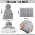 thumbnail image 2 of Xunlbb Scarf Set Winter Warm Hat Scarf Gloves European And American Winter Knitted Warm Gloves Hats Scarves Three Piece Set With Thick Velvet And Hat Christmas Gift on Clearance, 2 of 3