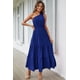 thumbnail image 2 of Vestido PRETTYGARDEN Maxi Azul con Volantes y Nudo de Un Hombro Talla L, 2 of 8