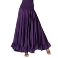 thumbnail image 2 of YM YOUMU Women Elastic Waist Satin Ruffle Ballroom Skirt Modern Dance Swing Waltz Tango Dancewear, 2 of 3