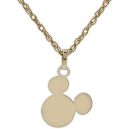Disney 10kt Yellow Gold Mickey Mouse Pendant with Gold-Filled Chain