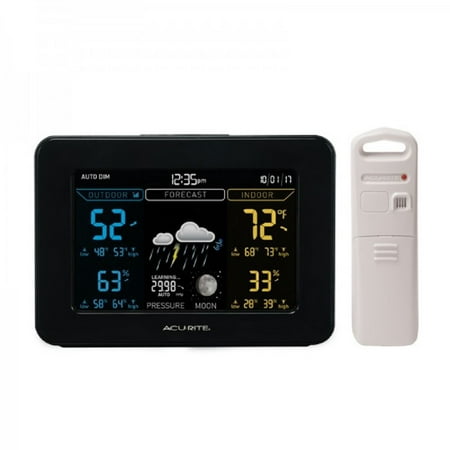 Acurite 02027A1 Color Weather Station with Temperature, Humidity Monitor, and Weather Forecaster (Dark