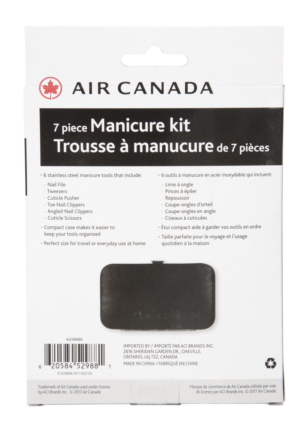 Trousse à manucure Air Canada de 7 pièces