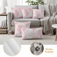 thumbnail image 3 of Pink Grey Coral Coastal Outdoor Pillow Covers, Waterproof Decorative Throw Pillowcases Set of 2, Summer Beach Seaside Nautical Couch Cushion Cases with Zipper for Outside Patio Garden Sofa 18"x18", 3 of 9