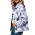 thumbnail image 4 of cocolona Classic Plaid Jacket for Women LightWeight Lapel Button Down Long Sleeve Coat Casual Fall Trendy Outerwear, 4 of 6