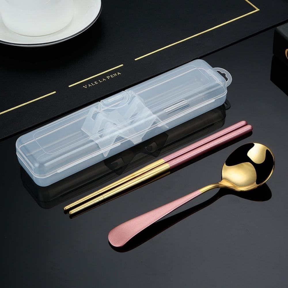 Korean Stainless Steel Spoon and Chopsticks Set 5 Patten Cookware Tableware 
