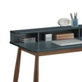 thumbnail image 3 of Roundhill Furniture Roskilde Solid Wood Writing Desk with Hutch in Gray, 3 of 7