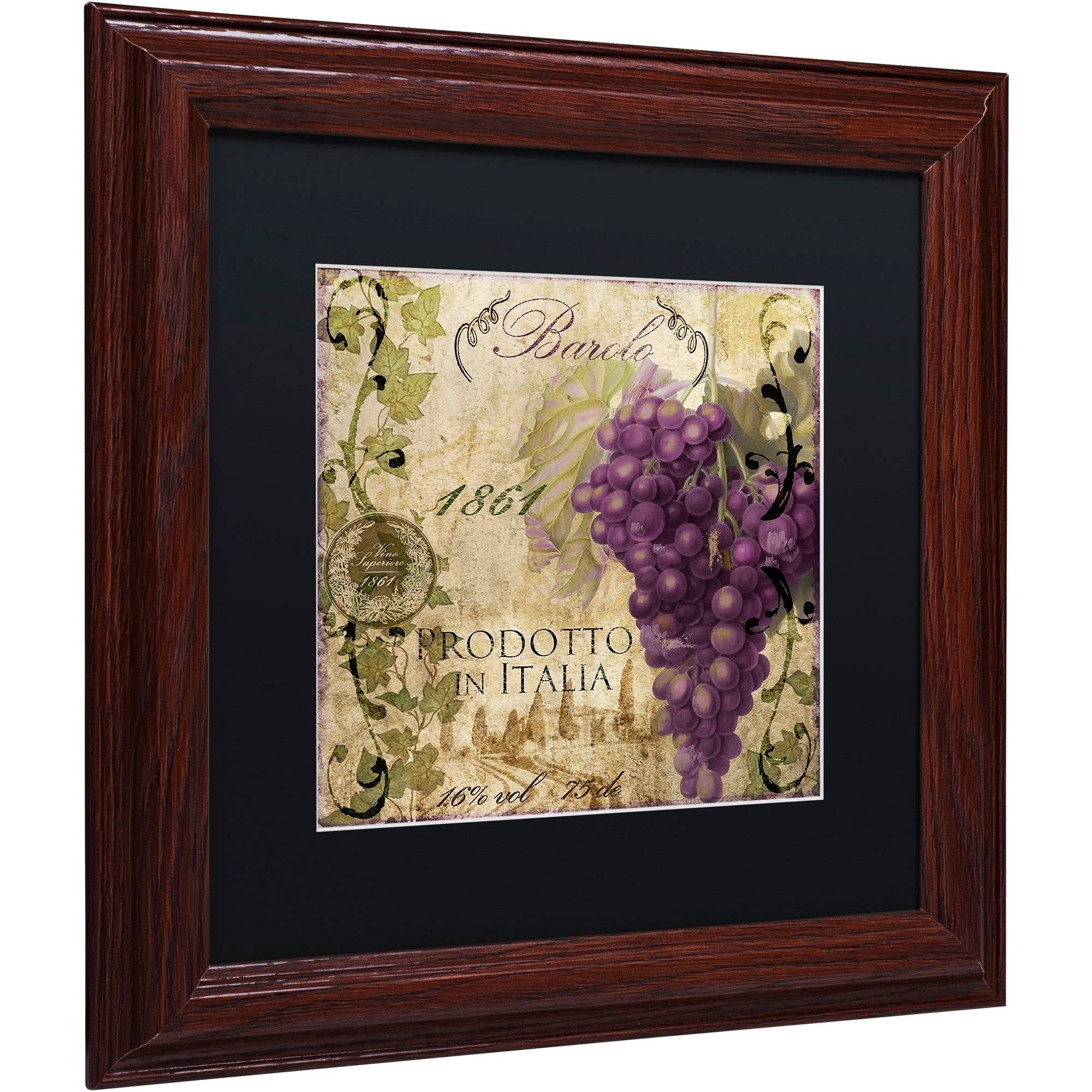 Trademark Fine Art "Vino Italiano II" Canvas Art by Color Bakery Black Matte, Wood Frame