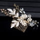 thumbnail image 2 of Tocado de niña de cristal con flores y peineta nupcial, 2 of 4
