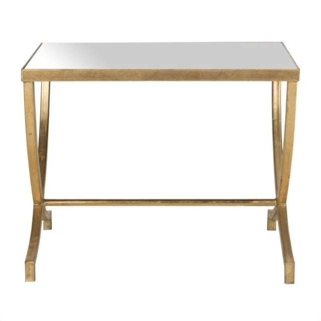 Safavieh Maureen Iron and Mirror Accent Table in Gold