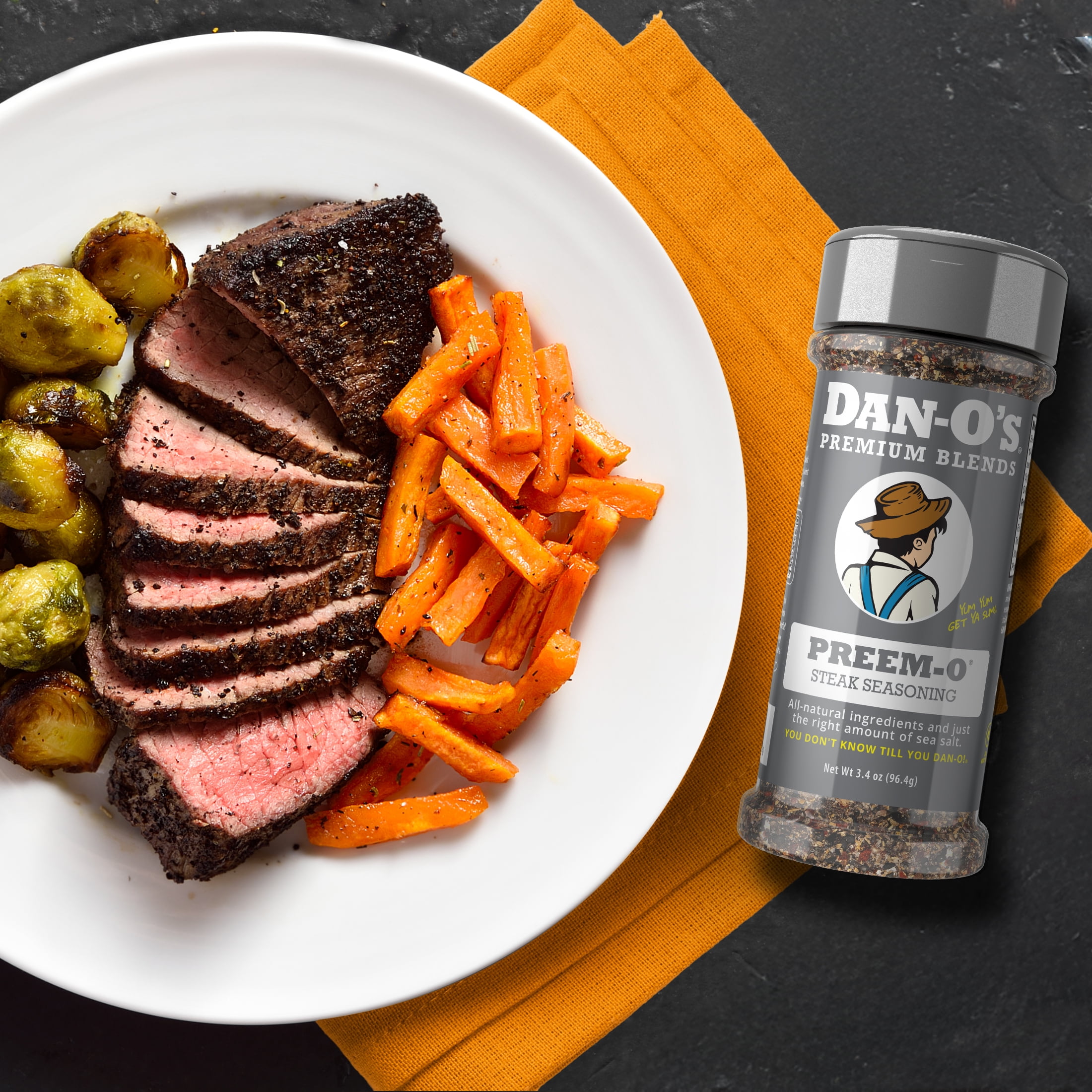 Dan-O's® Preem-O® Seasoning - All-Purpose Steak & Meat Seasoning - Great for cooking & grilling anything - Small bottle (3.4 oz)