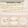 thumbnail image 5 of 2PCS 25-43Inch 18K Gold Plated Waist Chain Minimalist Pearl Belly Body Chain Gold Layered Sexy Bikini Body Chains Waist Jewelry for Women, 5 of 7