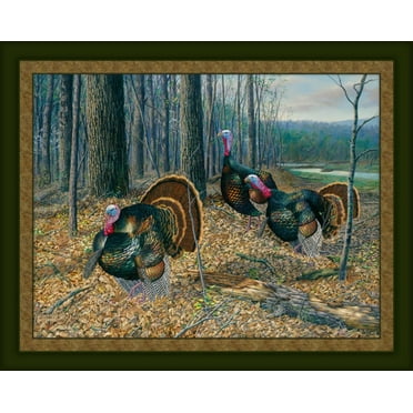 Riding The Coattails Turkey 45" Wide Cotton Panel Fabric