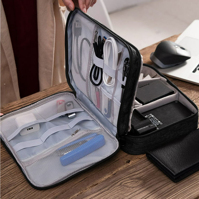 Organizer Travel Bag for Electronic Accessories Gadgets Cables Charger in Black | Small