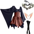 thumbnail image 4 of NMMUED 4 Pcs Costume Médiéval Femme Robe Renaissance Robe Victorienne pour Femme Costume Renaissance Femme, Marine 2 S, 4 of 4