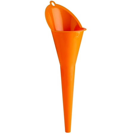 Multi-Purpose Long Stem Plastic Funnel - 1 Piece of Funneling Accessory Fitting All Gas Tanks - Car Petrol, Engine Oil, Water, Diesel Fuel, Kerosene, Gasoline and Other