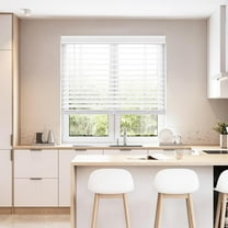 EnjinZZ Cordless 2" Faux Wood Blind, 20" W x 60" H, White