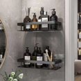 thumbnail image 3 of Stainless Steel Shower Shelf No Drilling 2-Tier Bathroom Organizer - Black, 3 of 5