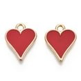 thumbnail image 2 of 100pcs Barrel Plating Alloy Pendants with Enamel Cadmium Free & Nickel Free & Lead Free Heart Light golden Ace of Hearts 16x12.5x1.5mm Hole: 1.8mm, 2 of 2