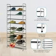 thumbnail image 6 of USTECH 10-Tier Expandable Metal Shoe Rack Organizer | Adjustable & Stackable Shoe Shelf for 40 Pairs | Free Standing Closet Storage with Non-Slip Finish & Rubber Feet for Entryway & Bedroom, 6 of 8