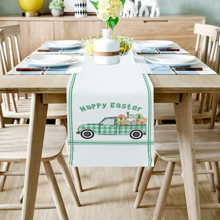 

Easter Bunny Table Runner Easter Holiday Kitchen Dining Table Runner for Home