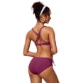 thumbnail image 2 of Top de Bikini CRZ YOGA con Frente Torcido y Tirantes Cruzados Fucsia L, 2 of 4