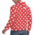 thumbnail image 3 of Hoodies for Men - White polka dot red Long Sleeve Comfrt Men'S Fashion Hoodies & Sweatshirts, Sweatshirts for Men Hoodies Pullover Clothing Clothes with Pouch, 3 of 7