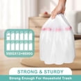 thumbnail image 3 of ACSTEP 100 Count 4 Gallon Trash Bag, Garbage Bags, Small Drawstring Bathroom Garbage Bags for Bathroom Can,White, 3 of 6