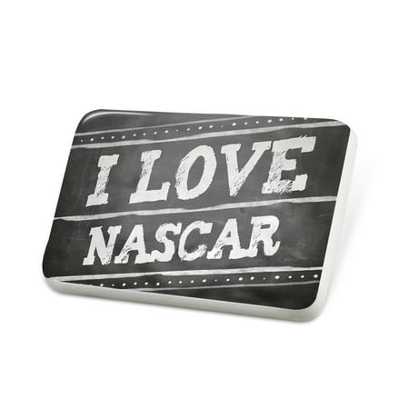 Nascar Board - Porcelein Pin Chalkboard with I Love Nascar Lapel Badge – NEONBLOND