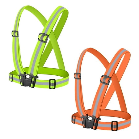 

Laegsmetg 2Pcs High Visibility Reflective Vest | Lightweight Adjustable | for Jogging Cycling Construction Workers