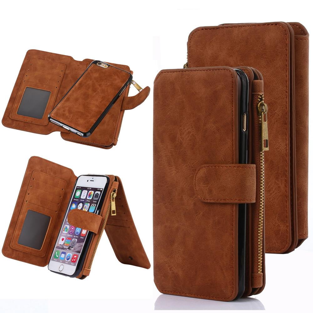 iPhone 6S Case, iPhone 6 Wallet Case, 12 Card Holder, Zipper Cash