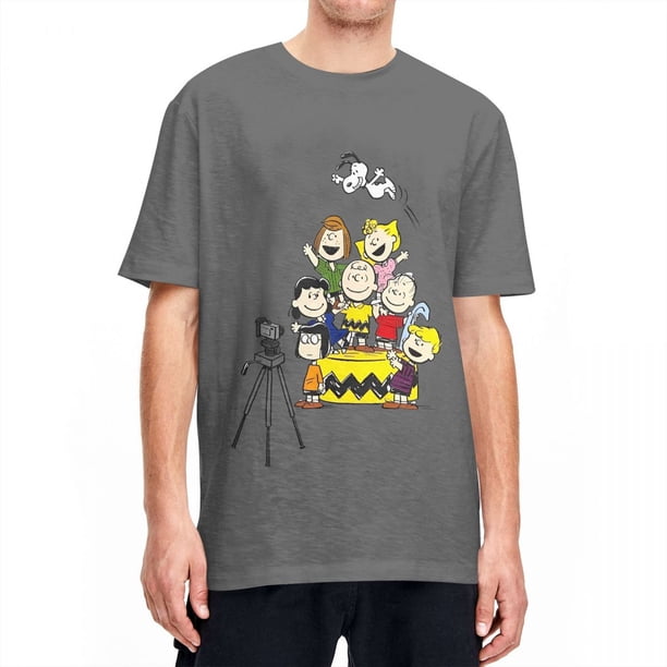 Camiseta de algodón Peanuts Charlie Brown y Snoopy, camiseta para tomar fotos, camiseta hippie para parejas, camisetas estéticas de verano de manga corta