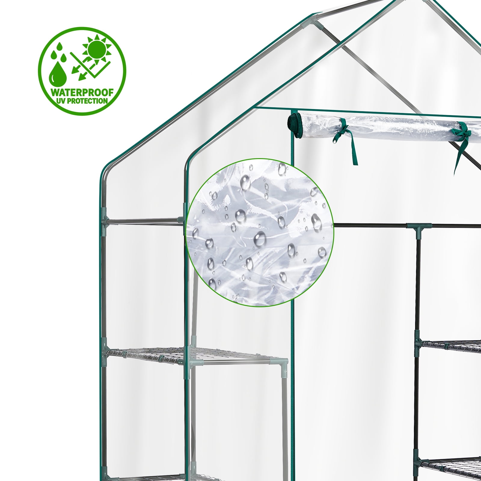 UBesGoo 56in Walk-In Greenhouse with Shelves, Heavy Duty PVC, Indoor/Outdoor, Transparent