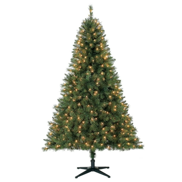 Holiday Time Prelit Pine Christmas Tree 6.5 Ft, Green - Walmart.com
