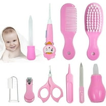 10 PCS Baby Newborn Healthcare and Grooming Kit -Safety Cutter Nail Care Set, Newborn Baby Care Accessories, Nursery Baby Care Kit for Infants Newborns (Pink)