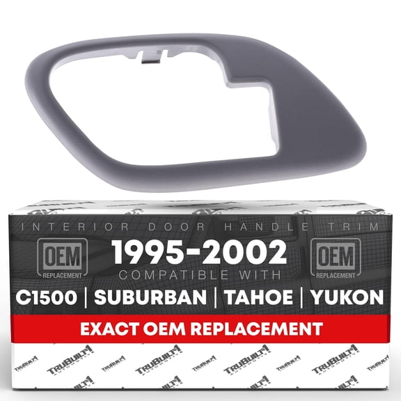 Interior Front Driver Door Handle Bezel - Compatible with 1995-1999 Chevrolet GMC C1500 & K1500 Suburban, C2500 & K2500 Suburban, 95-00 C3500 & K3500, 95-02 C3500HD, C5500, Gray - OEM 15708079, 81922