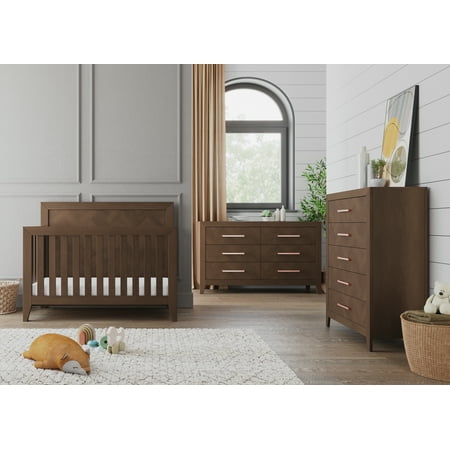 Child Craft Kieran 3-Piece Nursery Set, Includes 4-in-1 Convertible Crib, Dresser and Chest (Toasted Chestnut)