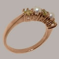 thumbnail image 3 of LBG British Made 18k Rose Gold Genuine Peridot & Cultured Pearl Womens Promise Ring - 33 size options - Size 7.75, 3 of 7