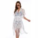 thumbnail image 1 of Cárdigan de encaje sexy para mujer, estilo europeo y americano, de talla grande, con cintura elástica, estilo playero, blusa de bikini, ropa de protección solar, 1 of 6