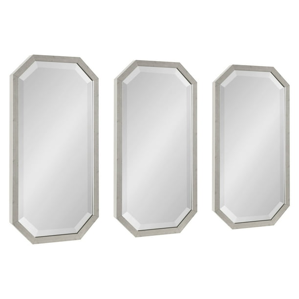 Kate And Laurel Laverty Glam Framed Octagon Mirror Set Of 3 Silver Modern Mirrors For Wall Com Kate And Laurel Laverty Glam Framed, White Decorative Mirror Set