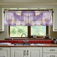 thumbnail image 3 of Yayeee Kitchen Curtains Tier Set of 2 Light Filtering 57"x24" Over Sink Window Panels, Pastel Purple Marble Pattern, 3 of 7