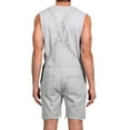 thumbnail image 3 of Dellytop Mens Solid Color Pockets Bib Overalls Romper Shorts Gray XL, 3 of 4