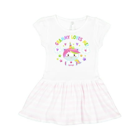 

Inktastic Grammy Loves Me with Cute Rainbow Unicorn Gift Toddler Girl Dress