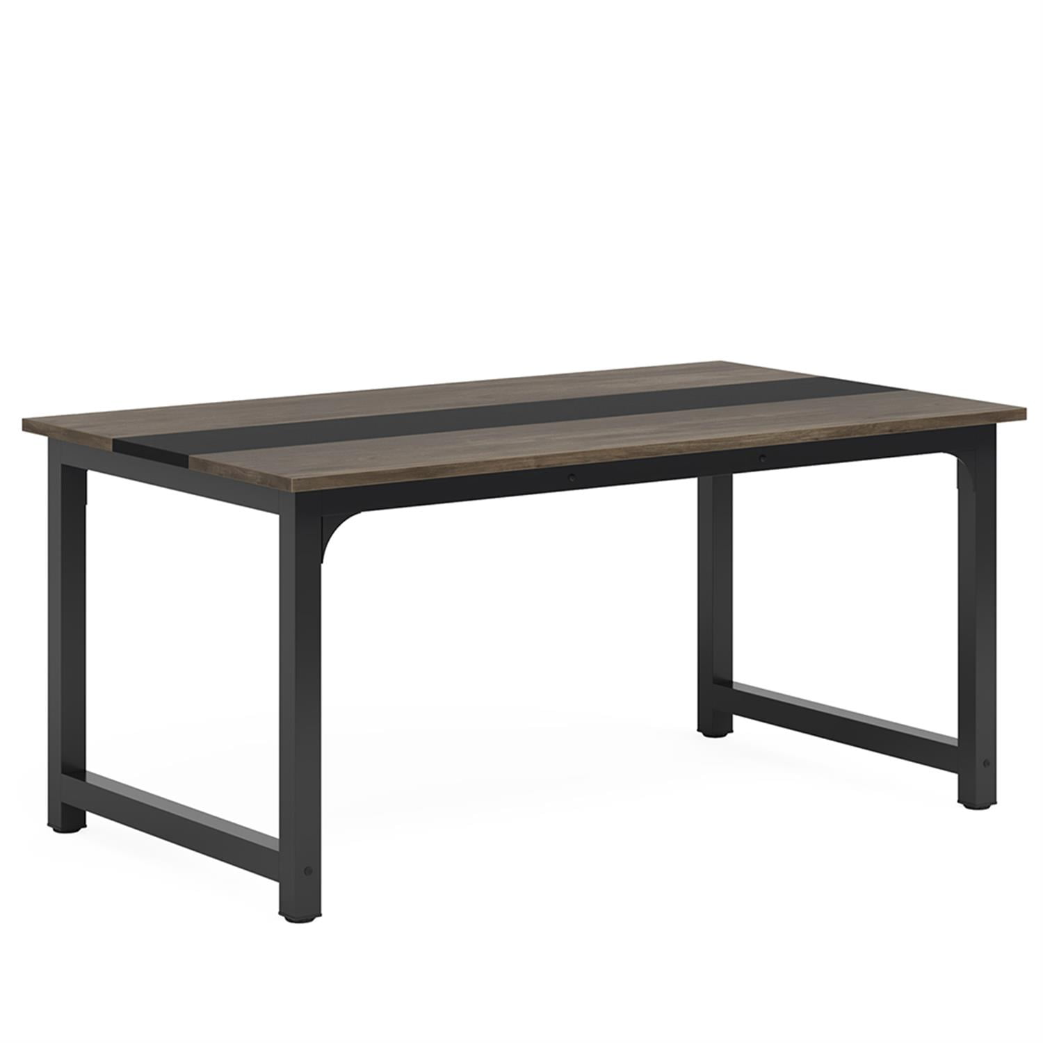 Demi Bonn 63" Modern Large Computer Desk, Rectangular Meeting Table Executive Desk, Simple Study Work Desk for Home Office, Study, Living Room, Gray