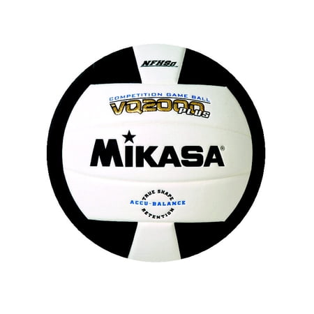 Mikasa VQ2000 Plus NFHS Competition Indoor Volleyball, Black/White