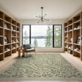 thumbnail image 2 of ODIKA 9'x12' Olive Green Botanical Leaf Branch Washable Area Rug Flowing Foliage Motif With Delicate Stems And Natural In Classic Non-Shedding, Easy Care for Master Suite, California King, Under Bed, 2 of 7